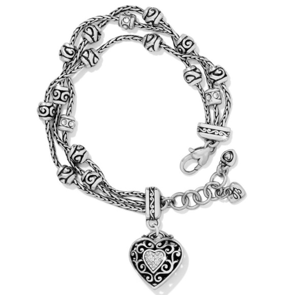 BRIGHTON Reno Heart silver multi‎ strand link bracelet - Picture 1 of 8